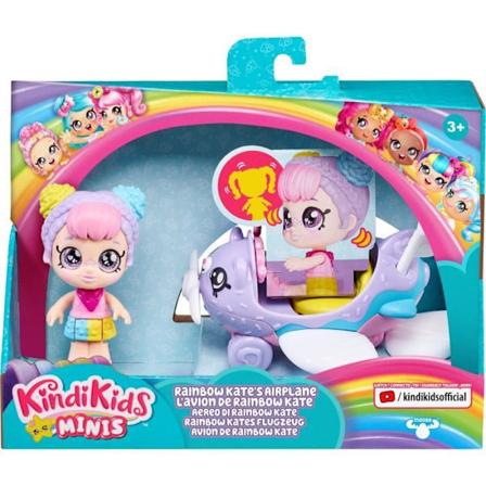 Mini Kindi docka och flygplan - Älgleksaker - Rainbow Kate - 9cm - Kindi Kids License