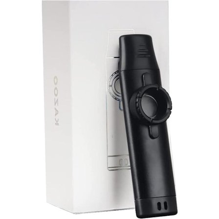 Justerbar Ton Aluminiumlegering Kazoo med Fem Flöjtmembran för Barn/Vuxna Musikälskare (Svart)