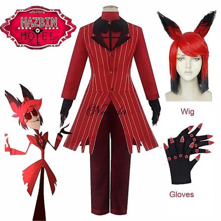 Hazbin Hotel ALASTOR Uniform Cosplay Kostume Mænd Kvinder Halloween Kostume Fuld Sæt Sikker og Høj Kvalitet-Xin ALASTOR Costume S