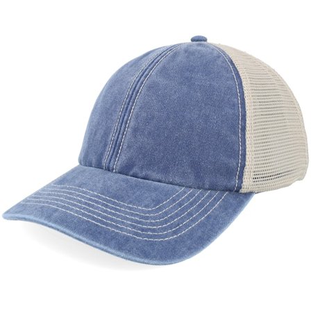 Beechfield - Blå trucker Caps - Blank Denim/Stone Vintage Washed Trucker @ Hatstore