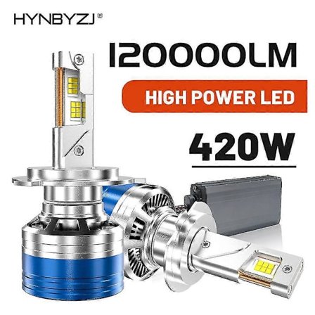 -120000lm 420w 120000lm H7 H4 H11 Led Strålkastare Hög Effekt Canbus H1 H8 H9 9005 Hb3 9006 Hb4 9012 Hir2 Turbolampa 6000k Billjus