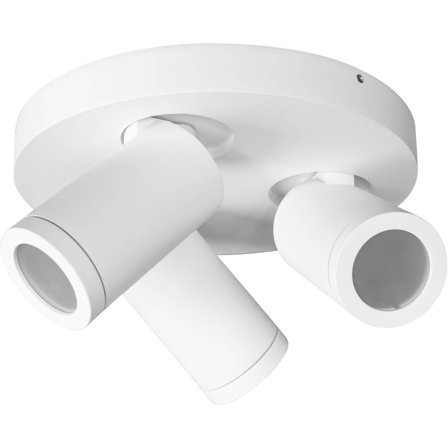 Armaturhantverk - Baderomstaklampe Torsö T 980, 3 spot rund Hvit