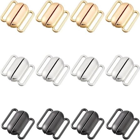 12 Sæt 3 Farver BH-lukning Frontlukket Bikini Lukning Kliklås Bikini Hægte Lukning Beklædningsgenstand Lukninger BH Spænde til Syning Lingeri Badetøj