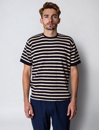 Clean Cut Copenhagen Thomas Knitted Striped T-Shirt - Multi/patterned - XXXL