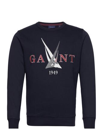 Sail C-Neck Sweat-shirt Genser Marineblå GANT*Betinget Tilbud