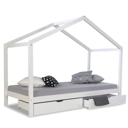 Homestyle4u Hussäng - Inklusive Lådor - 90x200 - Vit - Litenleker