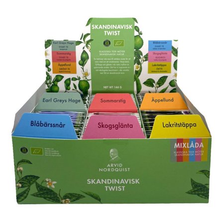ARVID NORDQUIST Te Sortimentslåda Skandinavisk Mix 6 smaker 90/fp - Lyreco - Kök och servering - Kaffe och te - Te
