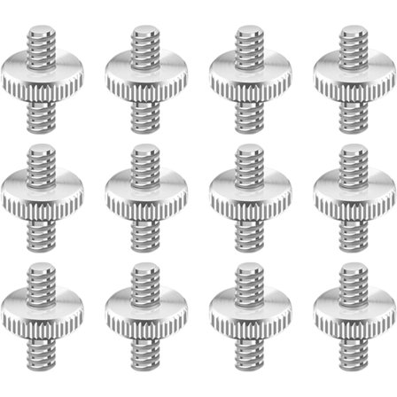 Kameraskrue 12 stykker Dobbelthode Stud Adapter 1/4" til 1/4" Kamerastativ Skruekonverter Trådadapter for Kamera
