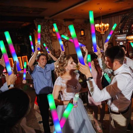 16-pack 16 tum skumglödpinnar, LED-festtillbehör med 3 färgväxlande lägen