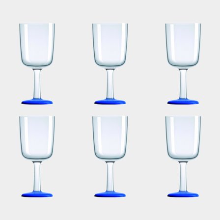 Copas de vino de plástico Palm Verre à Vin Bleu Marine, antideslizante, transparente/azul, 30 cl, paquete de 6