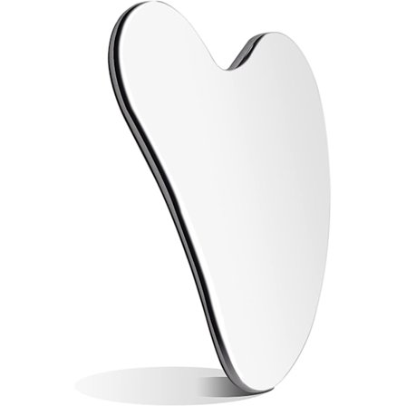 Metall Gua Sha-verktyg: Gua Sha för ansikte och kropp, rostfritt stål, med resefodral
