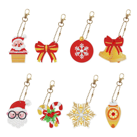Jul Akryl Diamantmålning Nyckelring Diy Hänge