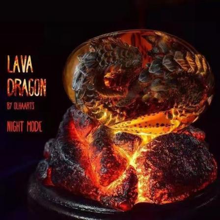 Lava Dragon Egg Resin Craft: Utsökt dekorativ prydnad som visar ett eldigt drakeägg Large lava base-led glow