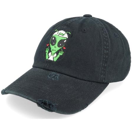 Abducted - Svart unconstructed Caps - Thug Alien Fu Black Destroyed Dad Cap @ Hatstore