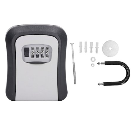 Nøgleboks med 5-cifret kombinationslås, nulstillelig kode, til sikker opbevaring