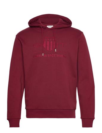 Reg Tonal Shield Hoodie Burgundy GANT