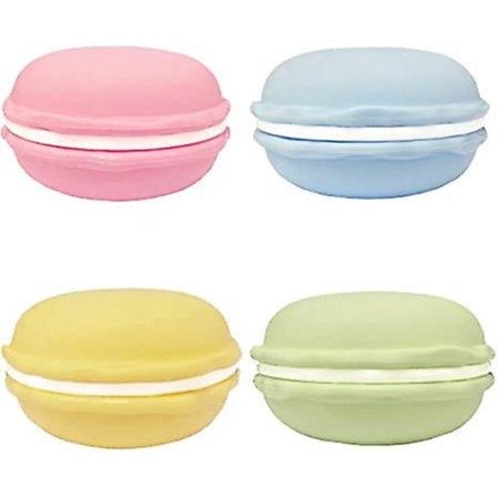 4 st Jätte Macaron Förvaringslåda Färgglad Stor Macaron Smyckesförvaring Låda Behållare Örhänge Organizer (Blå, Grön, Rosa, Gul)