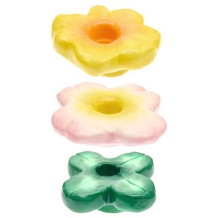 3 keramiske blomsterlysestager