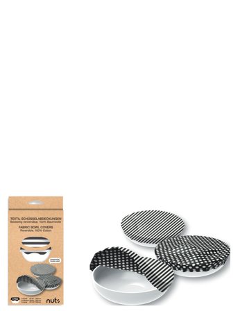 nuts | Tekstil Skåldække Sort/Hvid Mønster Sæt 3 Stk | ONE SIZE