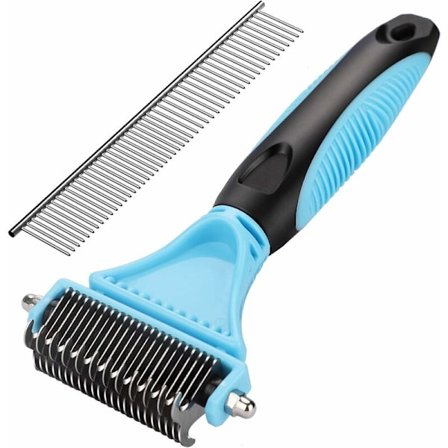 Hundekam, Kattekam, Børster til fjernelse af kæledyrshår - Fjernelse af plejebørste, Professionel Demattingbørste til langt/kort hår -