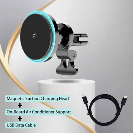 Magnetisk trådlös snabbladdande bilhållare, bränsleluftventil bilfäste, för Iphone 12/13/14/Pro och Tesla Model 3/S~06965