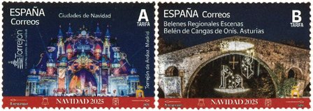 Spanien - Julefrimærker 2025 - Postfrisk sæt 2v