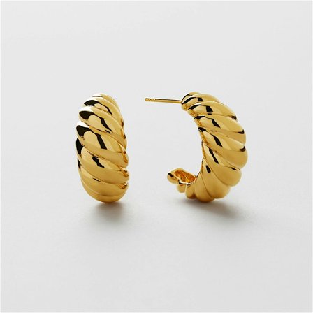 Twisted Örhängen - 24K GULDPLÄTERAT STERLING SILVER - Safira