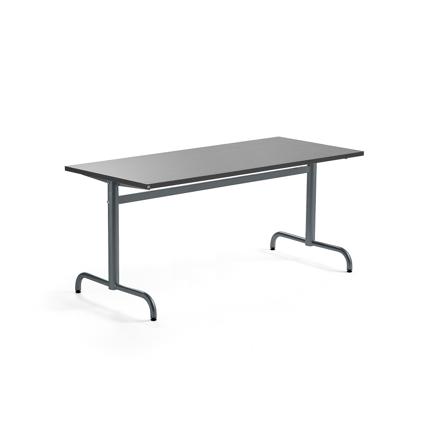 Tisch PLURAL, 1600x700x720 mm, Linoleum-Platte, dunkelgrau, anthrazit