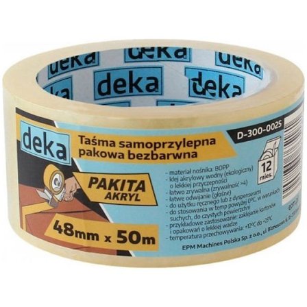 Längd (meter - band - måttband) Deka TAÃ MA PAKOWA FÄRGLÖS 48MM*50M