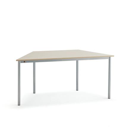 Tisch BORÅS TRAPETS, 1600x800x720 mm, Laminat Birke, alugrau