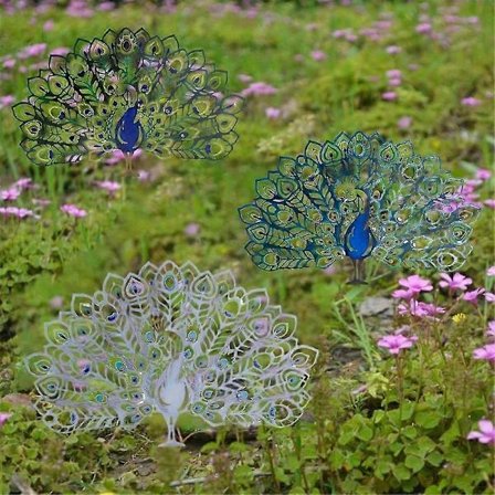 Metall Påfugler Hagestake, Uthult Hagekunst Påfugl Statue Dekorativ, Metall Påfugler Dyr sp jn