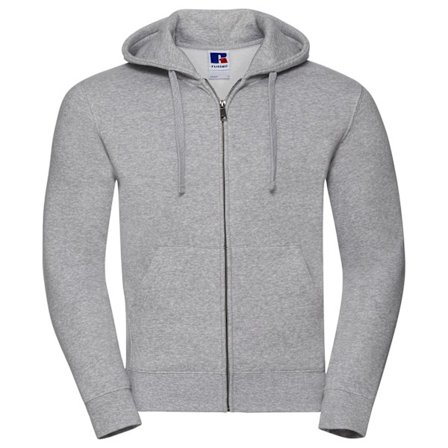 Russell Herr Hoodie med Full Zip, Storlek L, Ljus Oxford