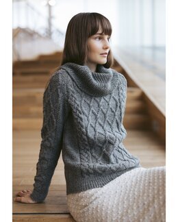 Genser med flette-mønster - Novita