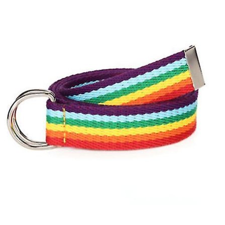 2 stk 1# syv farger regnbue lerret vevd belte stripete polyester