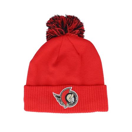 Adidas - NHL Rot pom Mütze - Ottawa Senators NHL Cuff Beanie Red Pom @ Hatstore