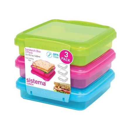 Sistema Opbevaringsboks Sandwich 3-pak Grøn, Tøj & Bolig, Opbevaring & Organisering, Opbevaringsbokse