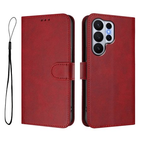 Samsung Galaxy S26 Ultra Plånboksfodral Konstläder RFID Skydd - Vinröd