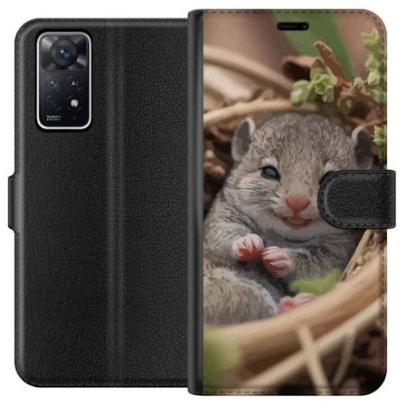 Kompatibelt Lommeboketui til Xiaomi Xiaomi Redmi Note 11 Pro 5G Råtta Leende Djurmotiv Stadsmotiv Urban Grafisk Design