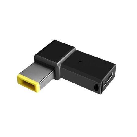 USB C till DC Slim Tip Square Jack Plug-omvandlare för Lenovo ThinkPad Laptop, 100W PD snabbladdningskabel