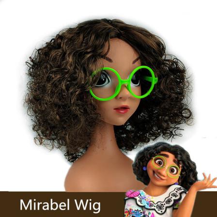 Encanto Mirabel Cosplay Peruker Klä Upp Rekvisita För Barn Vuxna