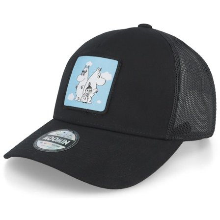 Moomin - Black - trucker - Cap - Friends Blue Patch Black Trucker - Hatstore