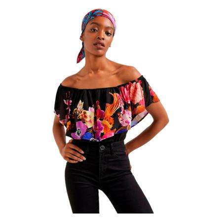 Desigual, Tank-Top floral Czarny, Kobieta, Rozmiar: L