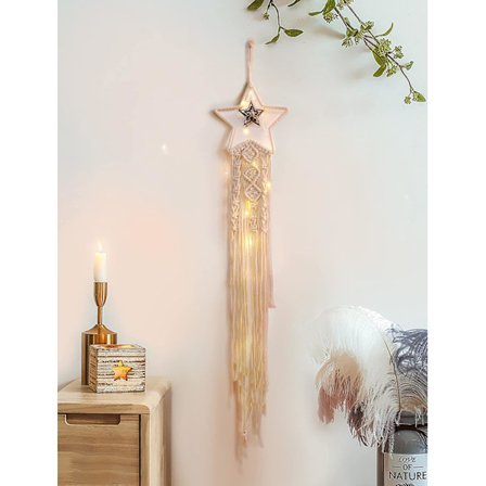 Nice Dream Macrame Dreamcatcher, Stor vægophæng i