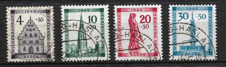 Baden 1949 - AFA 33-36 - Stemplet