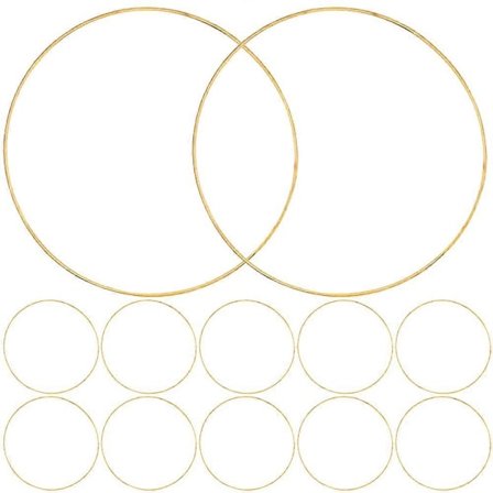 12 stk. Drømmefanger Ring metall Håndverksring Vevd Håndverksring Metallringer