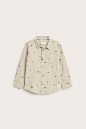 Newbie | Skjorta i vävd manchester | Beige