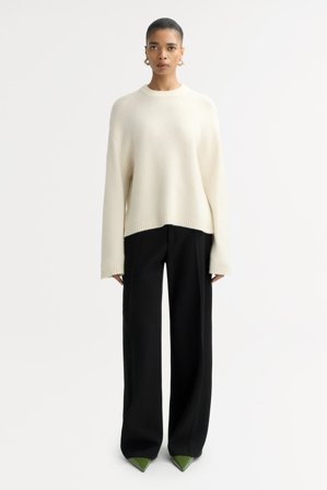 Soft Goat - Chunky crewneck - Kaschmirpullover für Damen - XL - Feather White