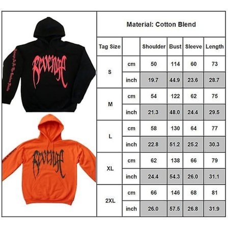 Revenge Kill Letter Trykt Herre Genser Hettegenser Sweatshirt Topper