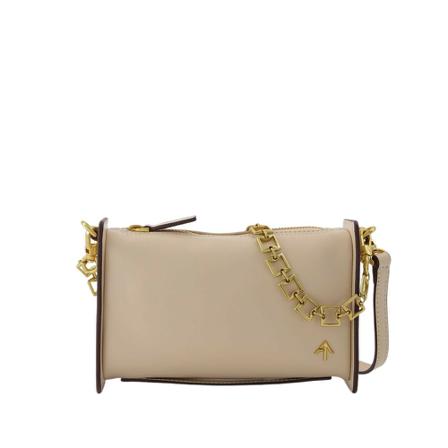 Manu Atelier, Mini Carmen Bag in Ivory Leather Beige, Dames, Maat:ONE Size