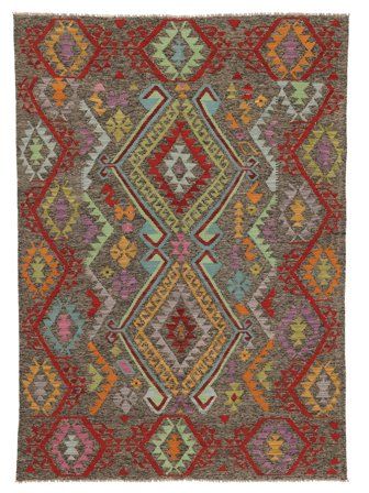 Kelim Afghan Old Stil Teppich Orientalischer Braun/Dunkelrot (Wolle, Afghanistan)